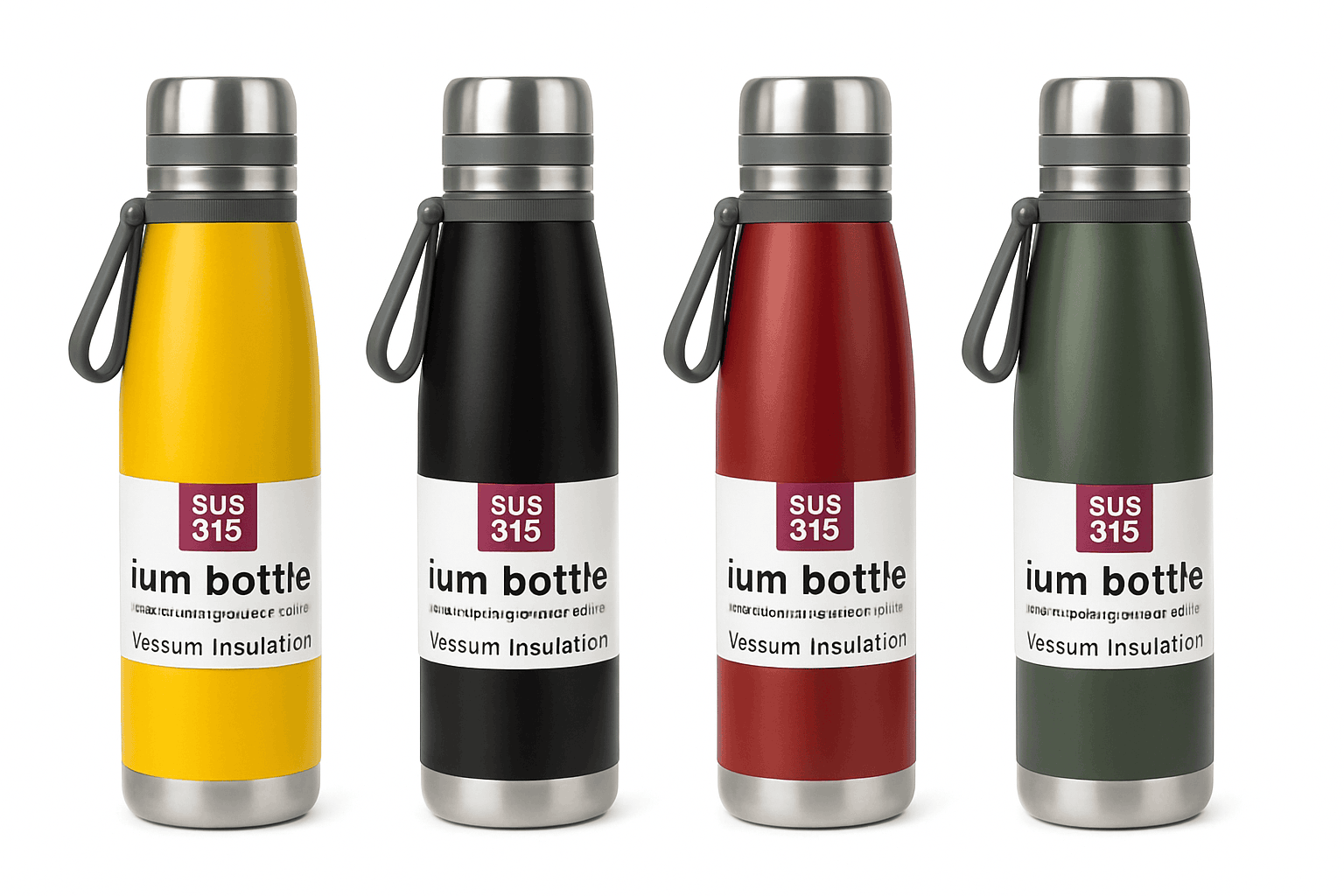 Stainless Steel Thermos Bottle for Travel, Camping and Daily Use-1100ml black