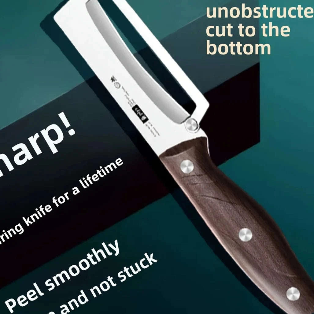 Stainless Steel Vegetable Peeler with Wooden Handle-Log form
