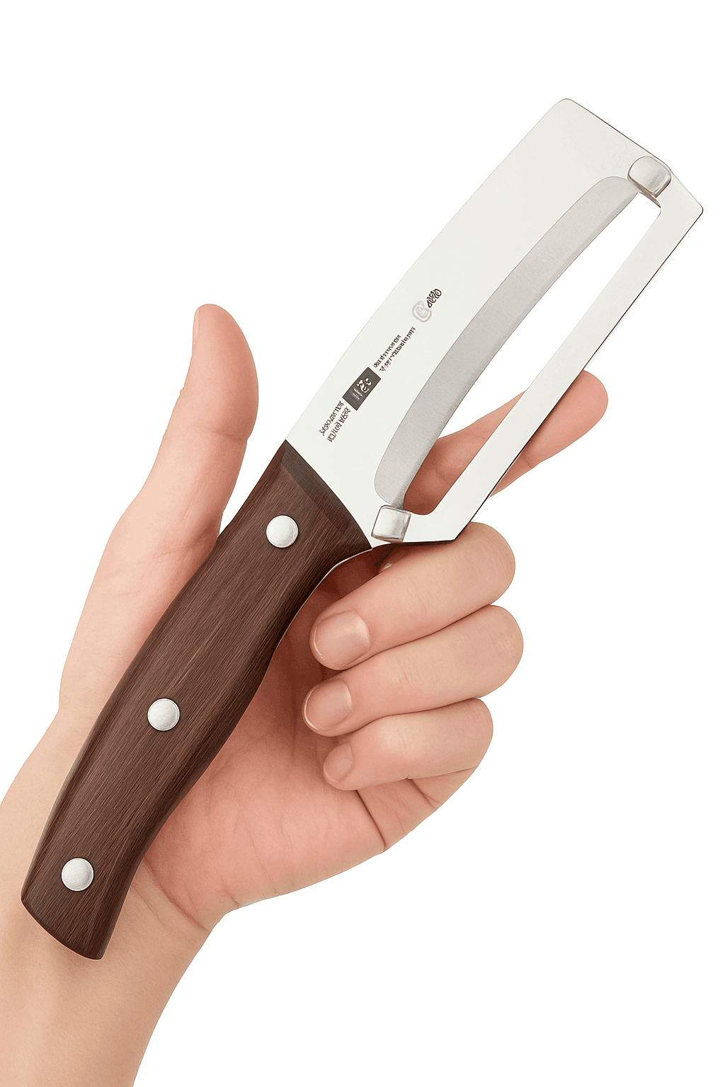 Stainless Steel Vegetable Peeler with Wooden Handle-Log form