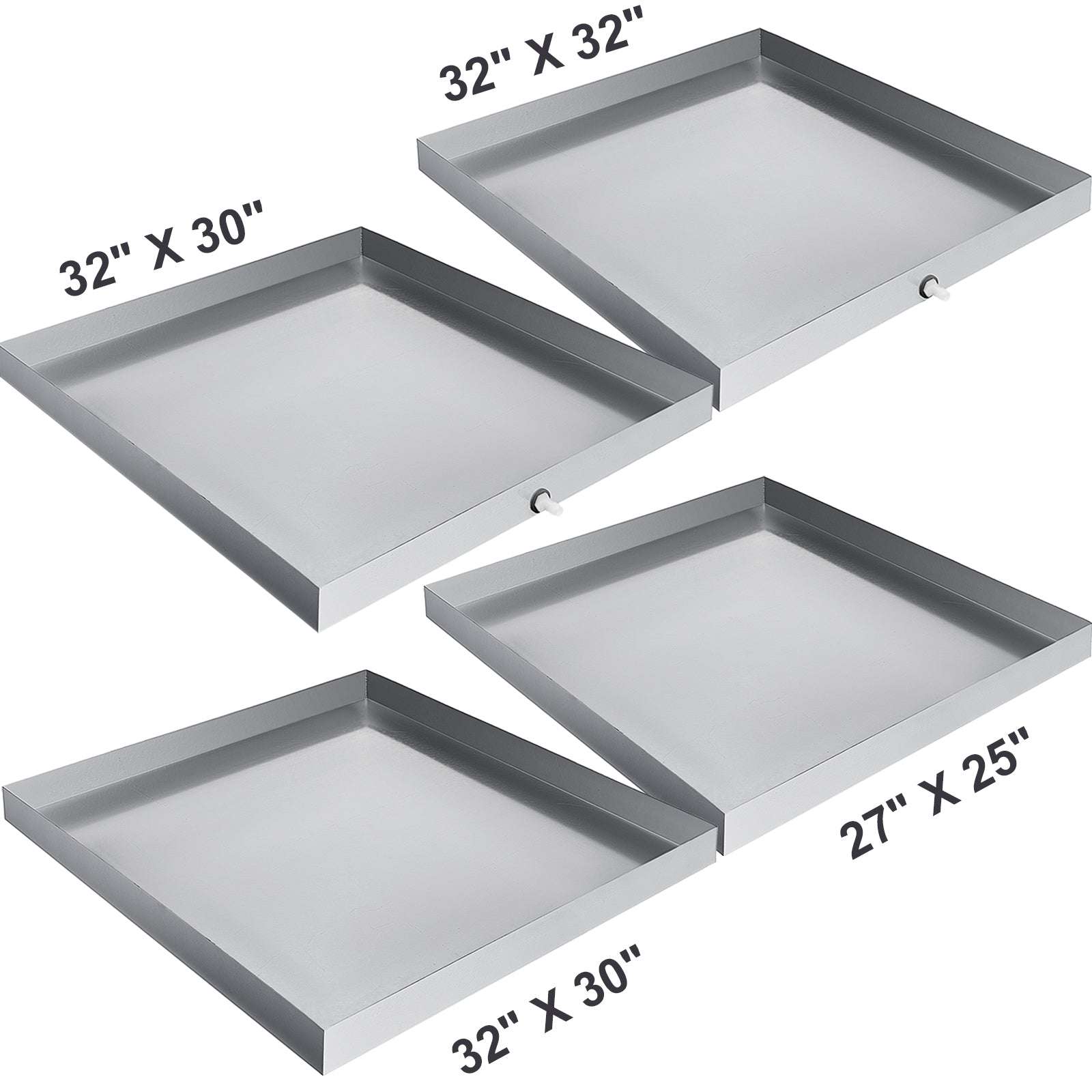 Stainless Steel Washing Machine Drain Pan with Welded Corners-32x30x2 Inch / United States
