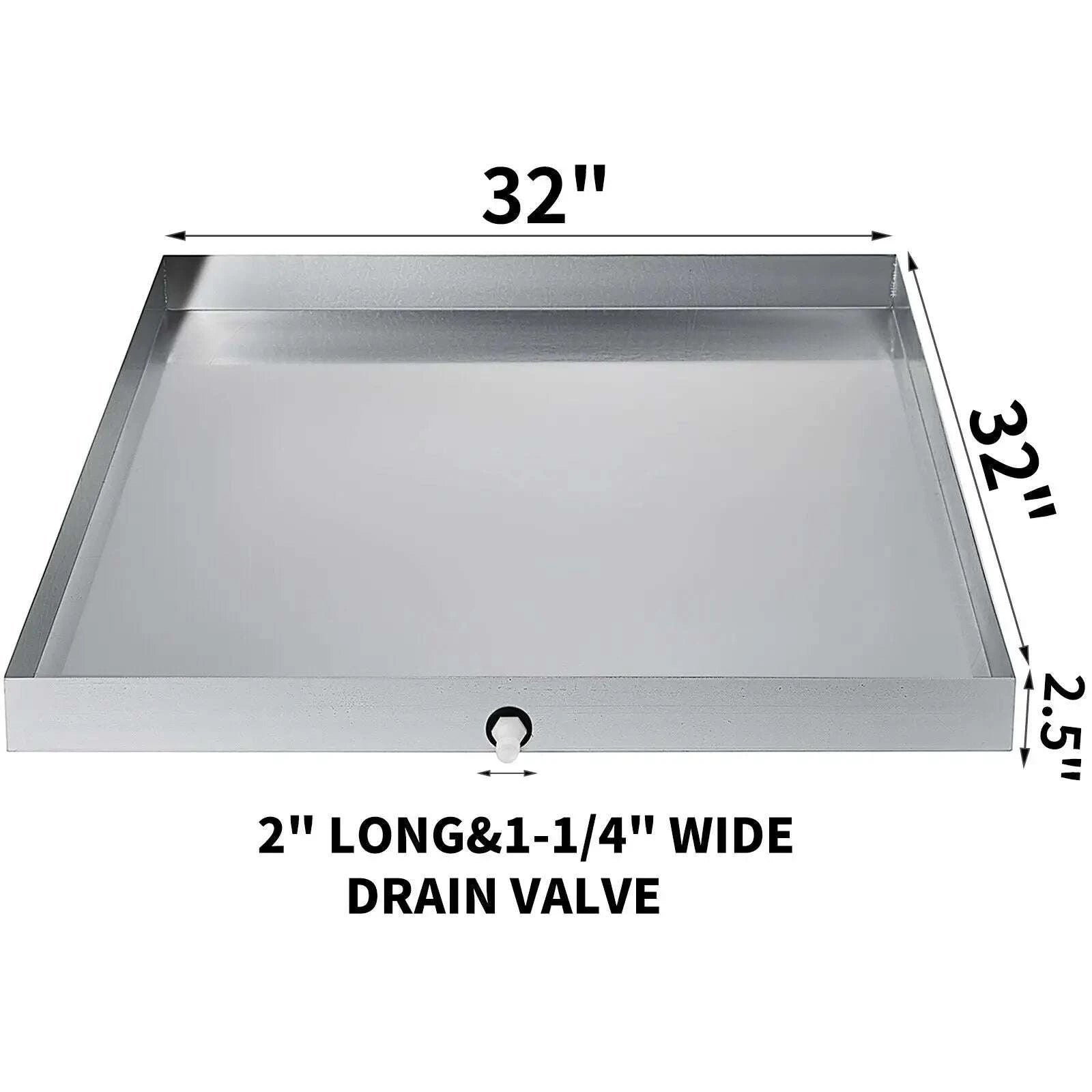 Stainless Steel Washing Machine Drain Pan with Welded Corners-32x30x2 Inch / United States