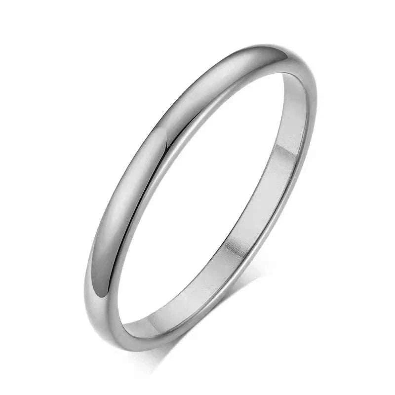 Stainless Steel Wedding Ring with Smooth Gold Finish-4mm Gold Color / 6