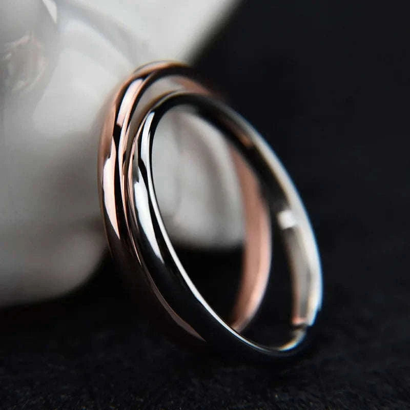Stainless Steel Wedding Ring with Smooth Gold Finish-4mm Gold Color / 6