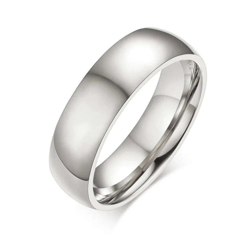 Stainless Steel Wedding Rings with Smooth Gold Finish-4mm Gold Color / 6