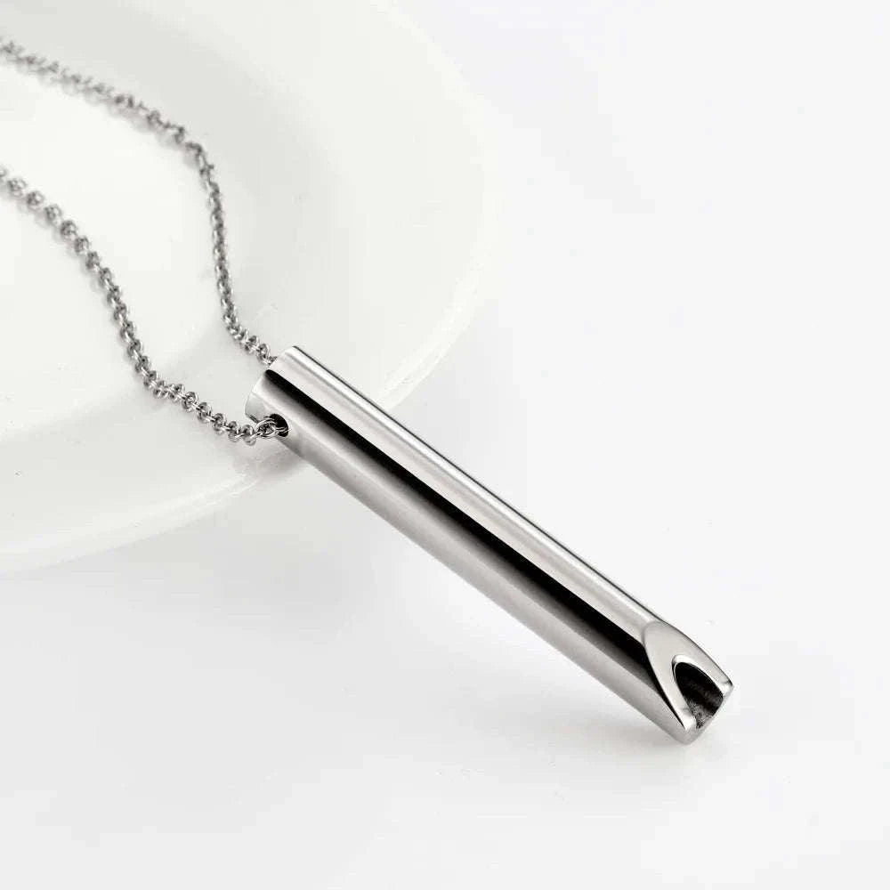 Stainless Steel Whistle Necklace Pendant Chain for Women-Rose gold