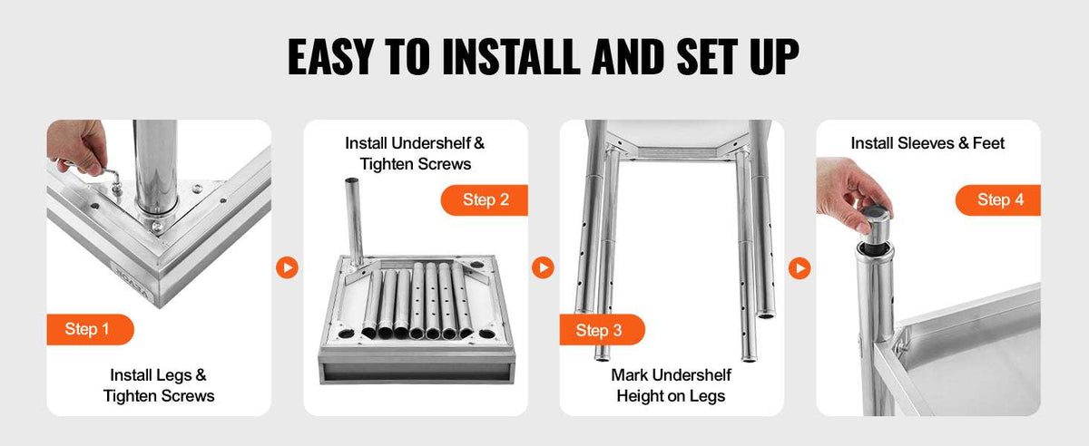 Stainless Steel Work Table 24x36 Adjustable Shelf Food Prep Station-24x36 in / United States