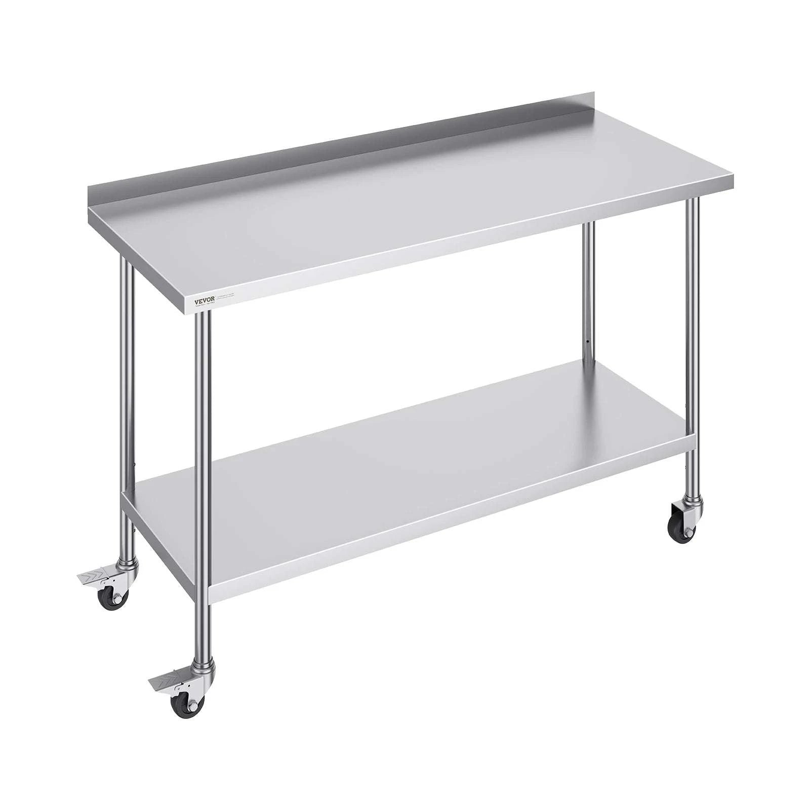 Stainless Steel Work Table with Casters 24x60 Prep Station-24 x 24 in / United States