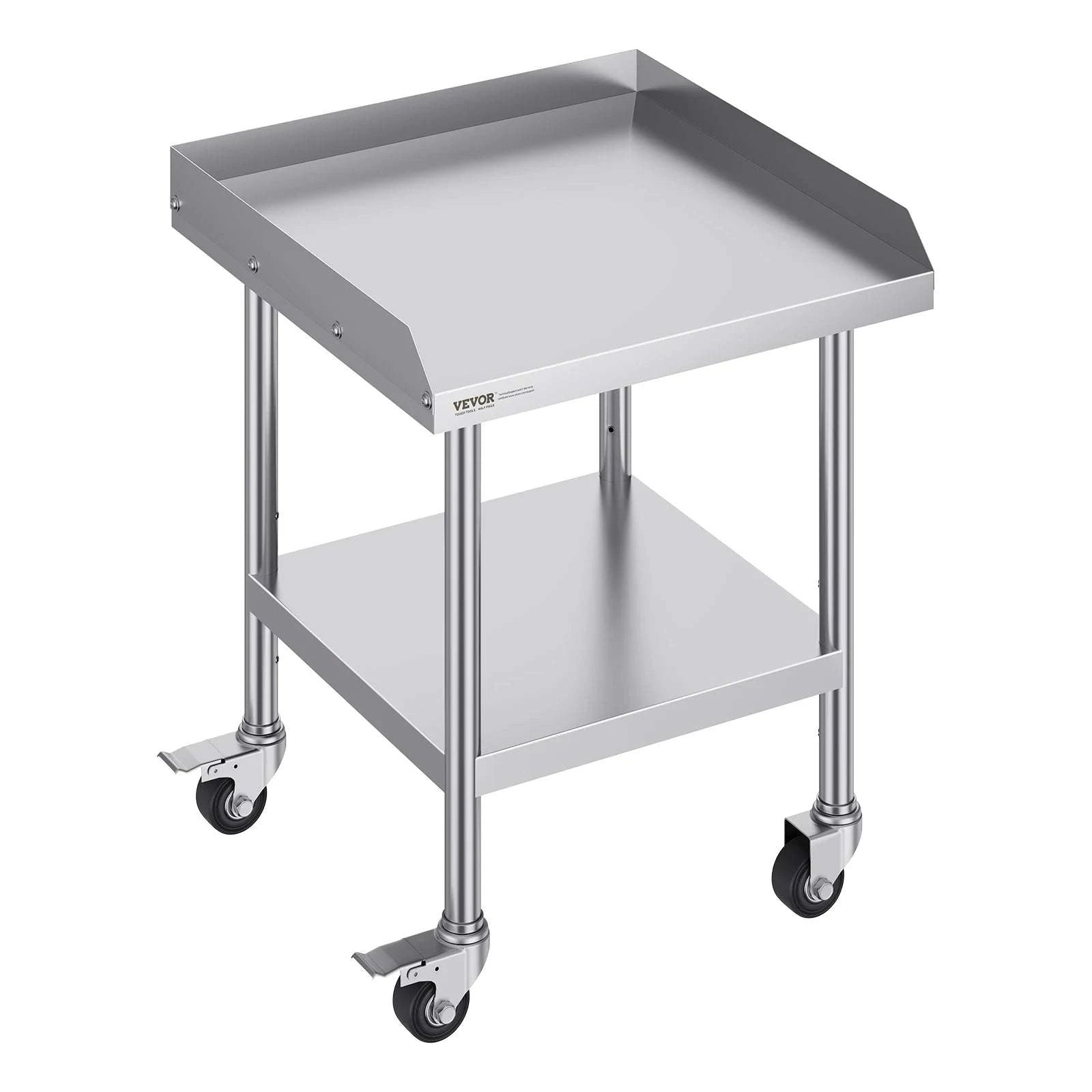 Stainless Steel Work Table with Wheels and Adjustable Shelf-30 x 36 in / GERMANY