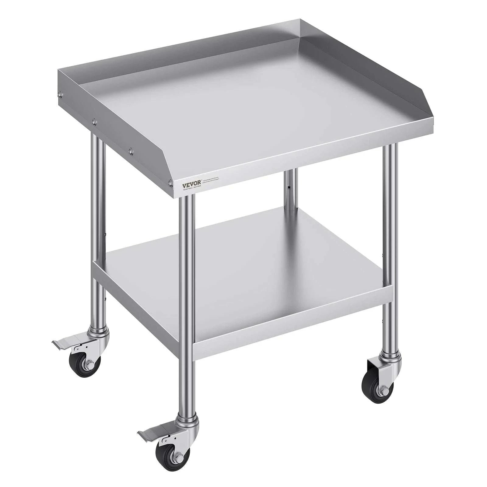 Stainless Steel Work Table with Wheels & Backsplash Prep Station-30x36inch / france