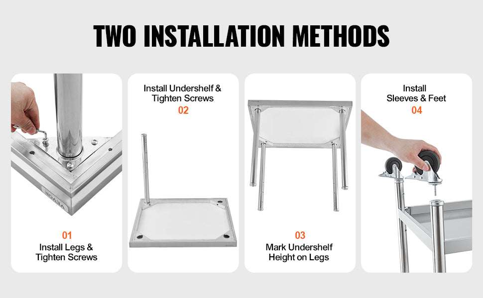 Stainless Steel Work Table with Wheels & Backsplash Prep Station-30x36inch / france