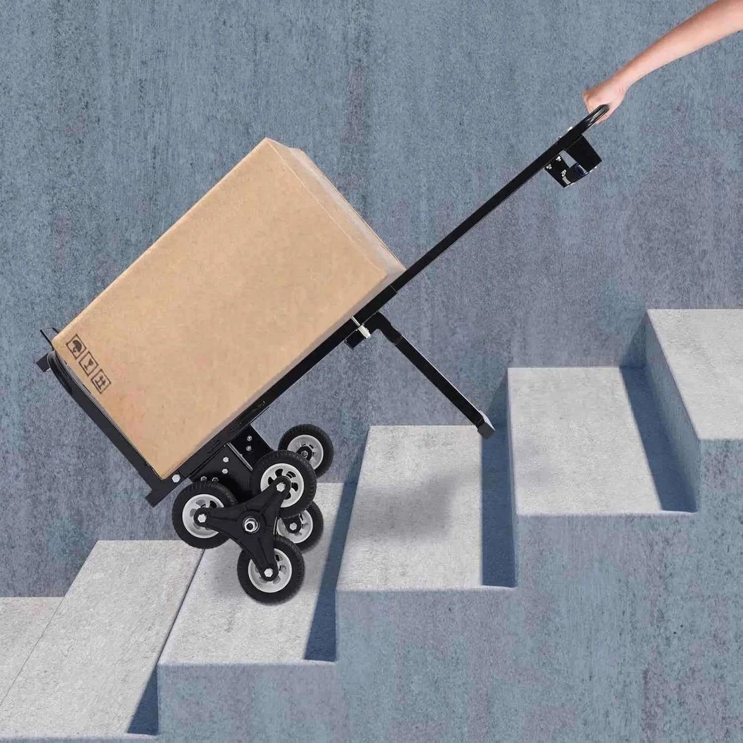 Stair Climbing Cart 460 lbs Folding Trolley with Adjustable Handle-United States