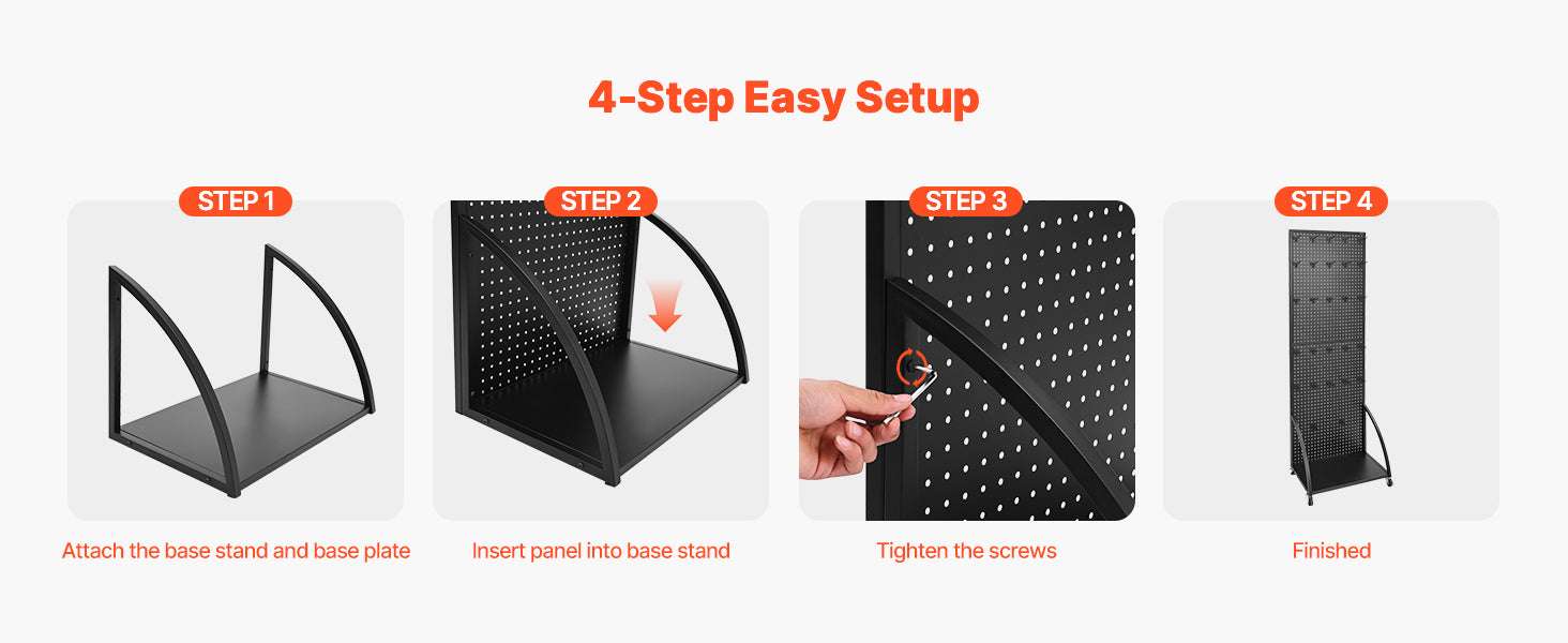 Standing Pegboard Display Rack with Casters & 30 Hooks Steel Panel-black / United States