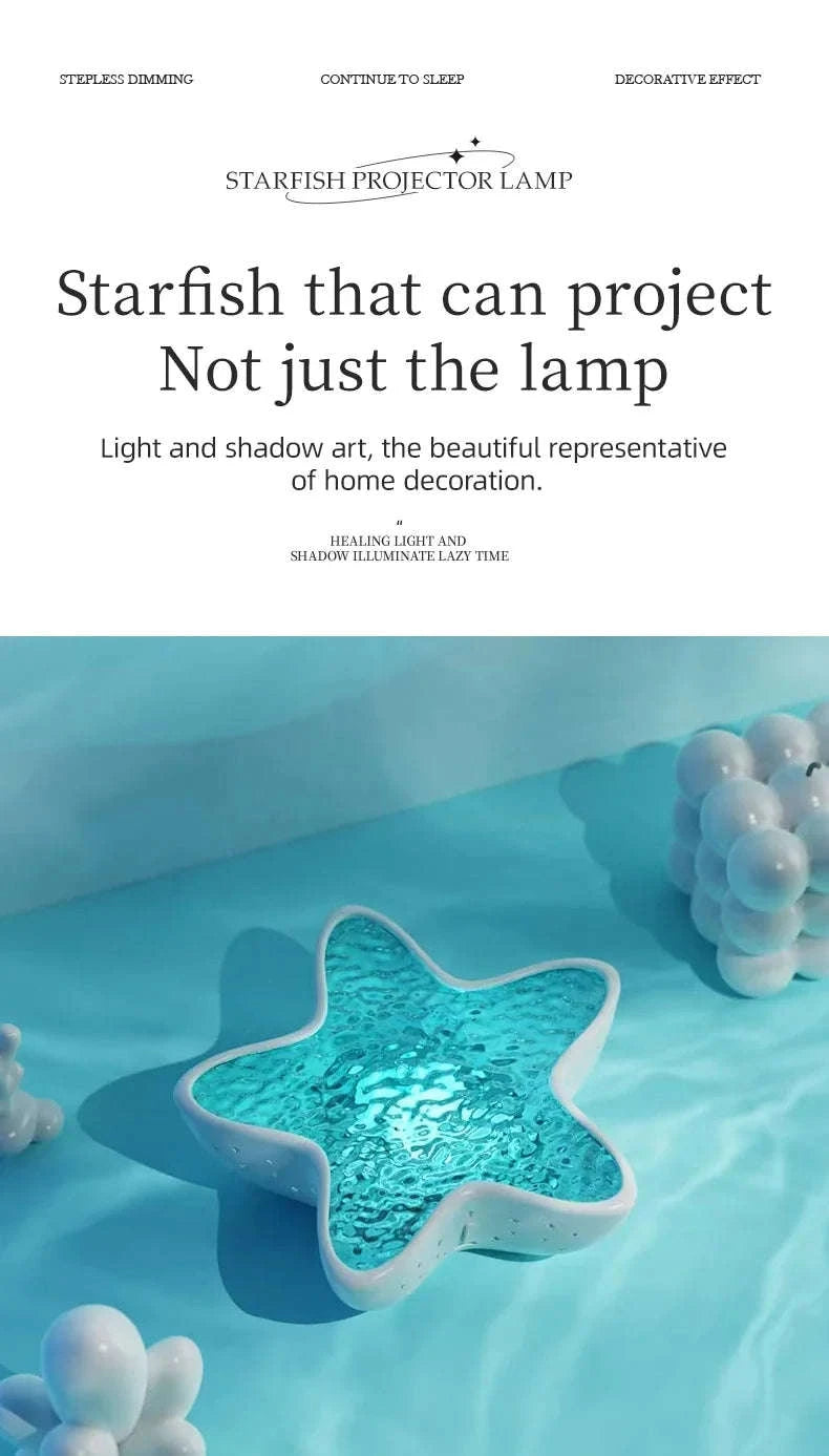 Starfish LED Night Light Rechargeable Ocean Wave Projector-Starfish Lamp / China Mainland