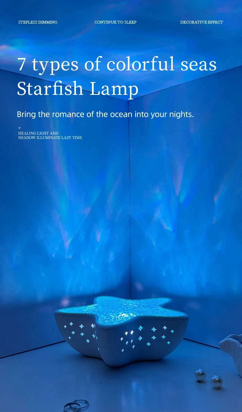 Starfish LED Night Light Rechargeable Ocean Wave Projector-Starfish Lamp / China Mainland
