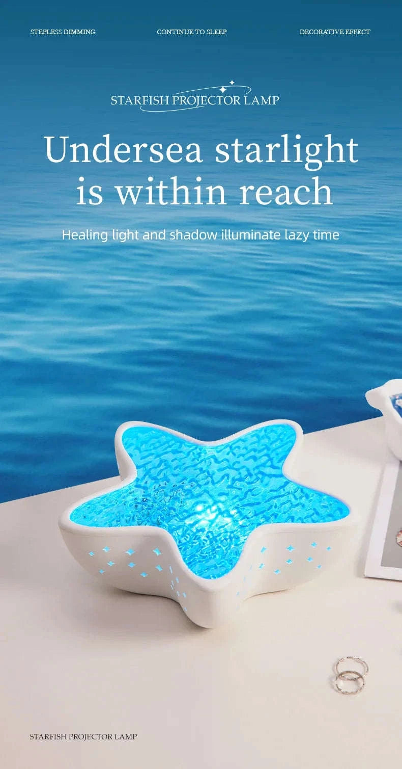 Starfish LED Night Light Rechargeable Ocean Wave Projector-Starfish Lamp / China Mainland