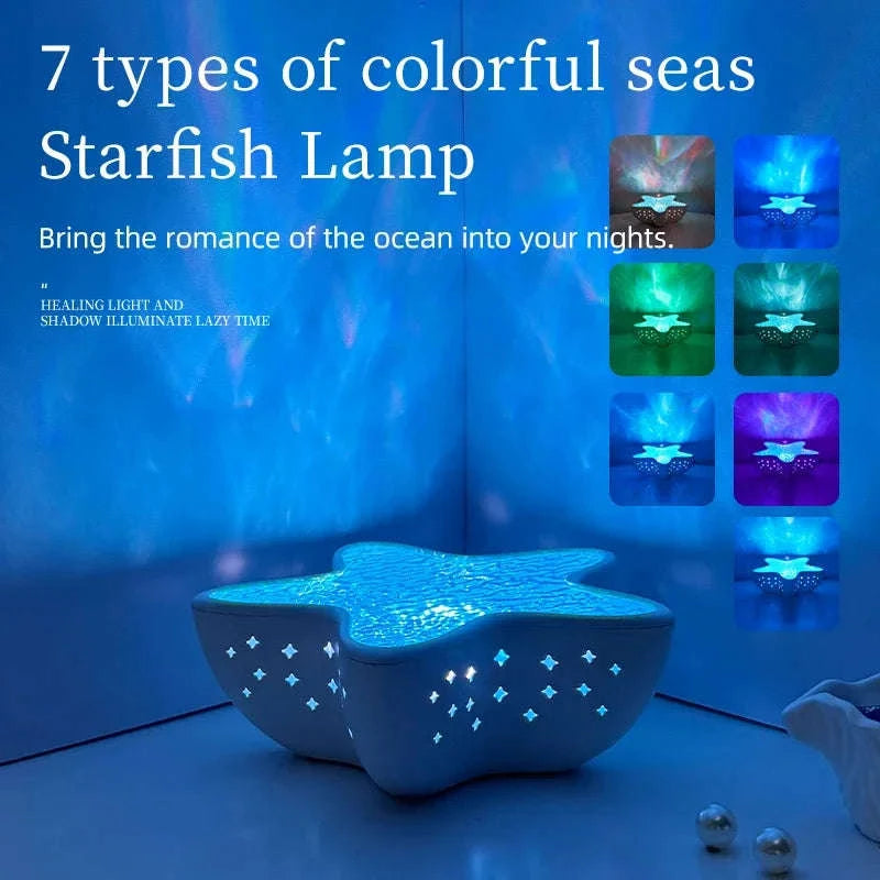 Starfish LED Night Light Rechargeable Ocean Wave Projector-Starfish Lamp / China Mainland