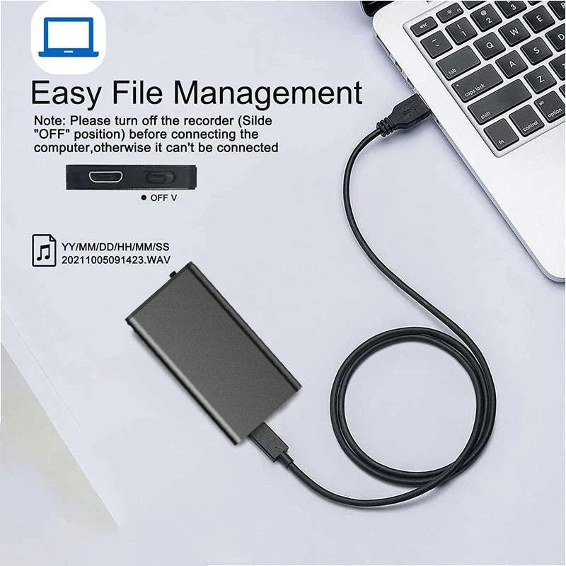 StealthRec Q1 Mini Voice Recorder – Ultra‑Thin Pocket Dictaphone-black / 32GB