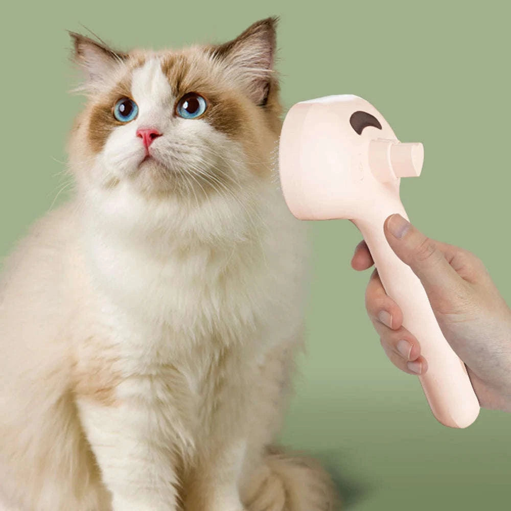 Steam Spray Dog Grooming Brush-White / CHINA
