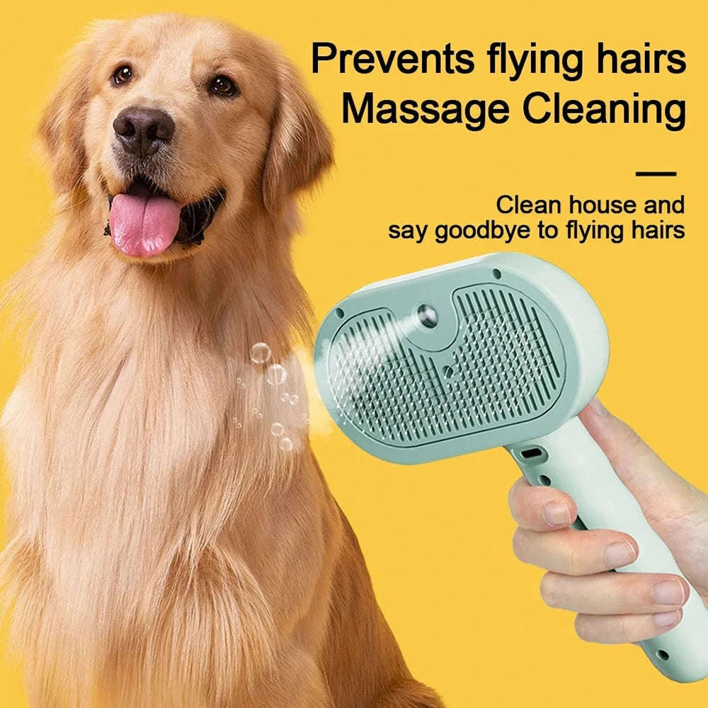 Steam Spray Dog Grooming Brush-White / CHINA