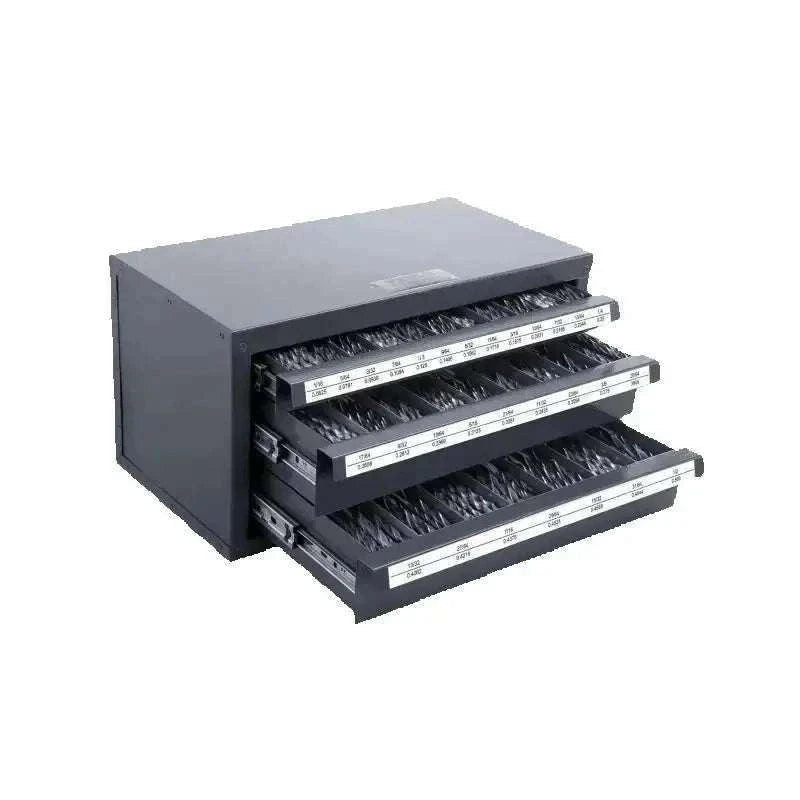 Steel Drill Bit Organizer Cabinet with Drawers and Labeled Compartments-29 PCs ET3-A / United States
