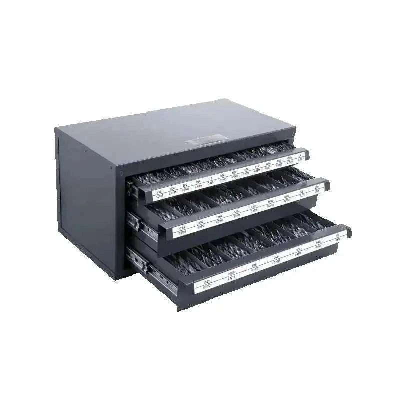 Steel Drill Bit Organizer Cabinet with Drawers and Labeled Slots-29PCs ET3-F / United States