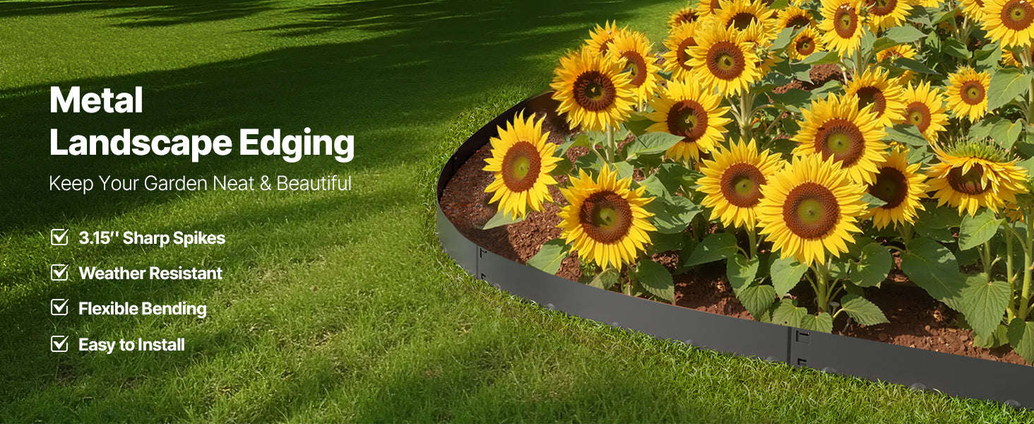 Steel Landscape Edging Rust-Resistant Bendable Garden Border-39x5in 5pcs Brown / United States