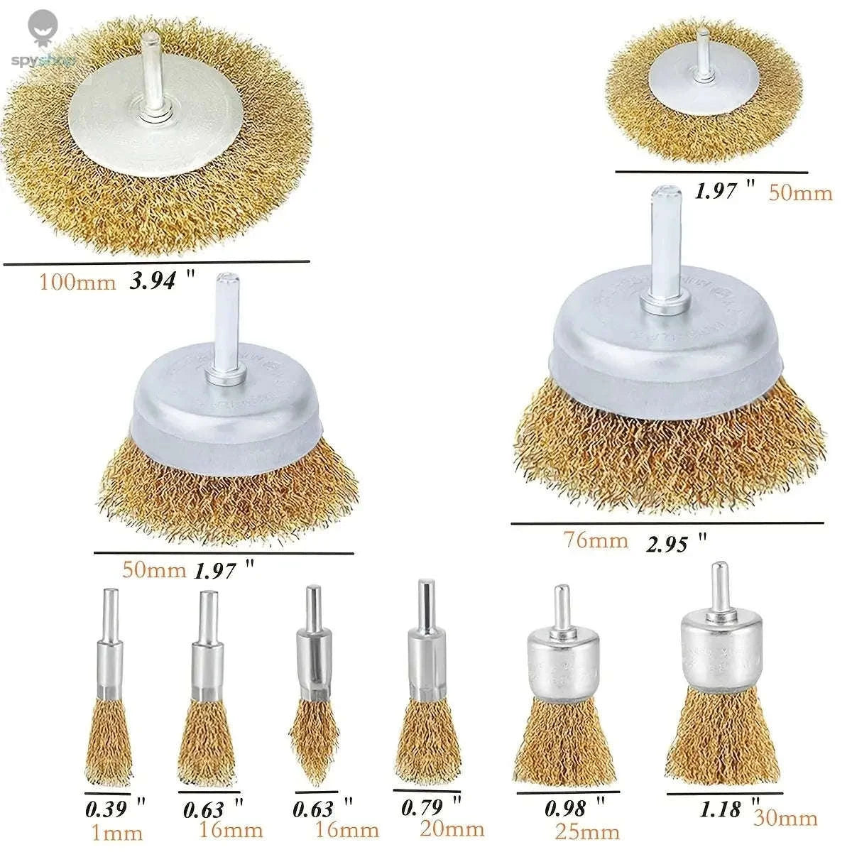 Steel Wire Brush Set – 10‑Piece Drill Attachments for Rust & Paint Removal-3PC