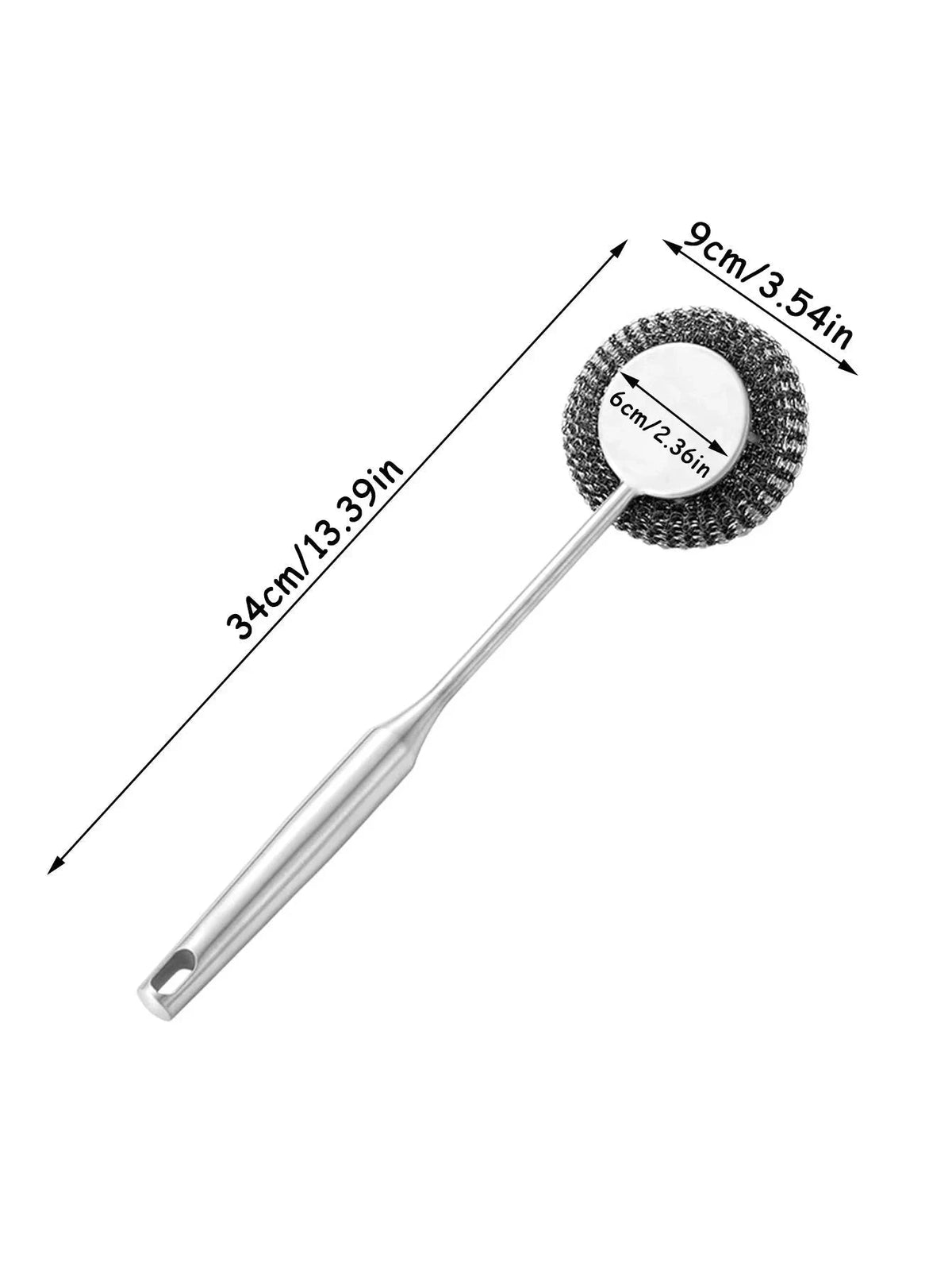 Steel Wool Scrubber with Handle for Tough Kitchen Cleaning-1PC