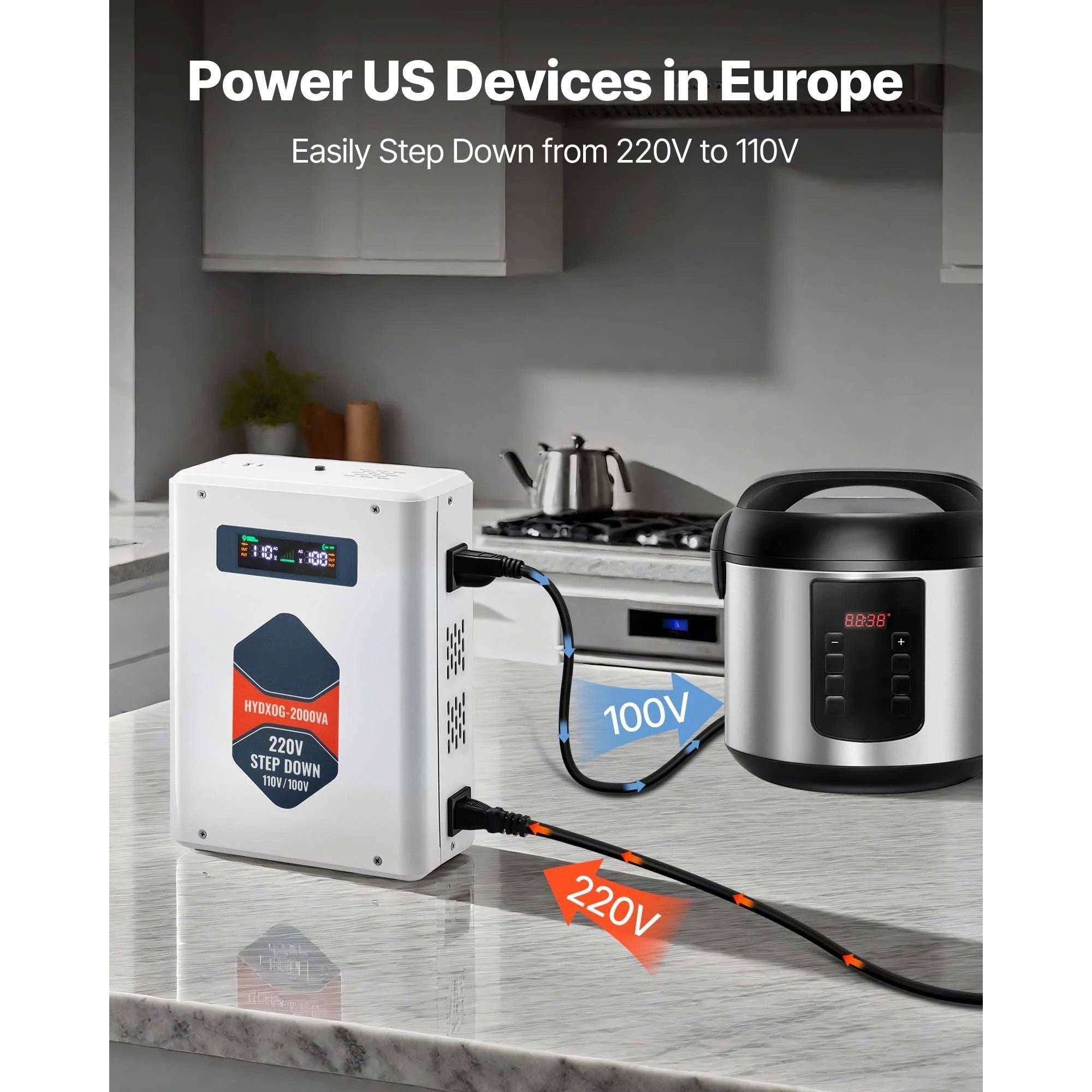 Step Up/Down Voltage Converter 2000VA/3000VA Dual Output Power Transformer-Step Down 2000VA / United States