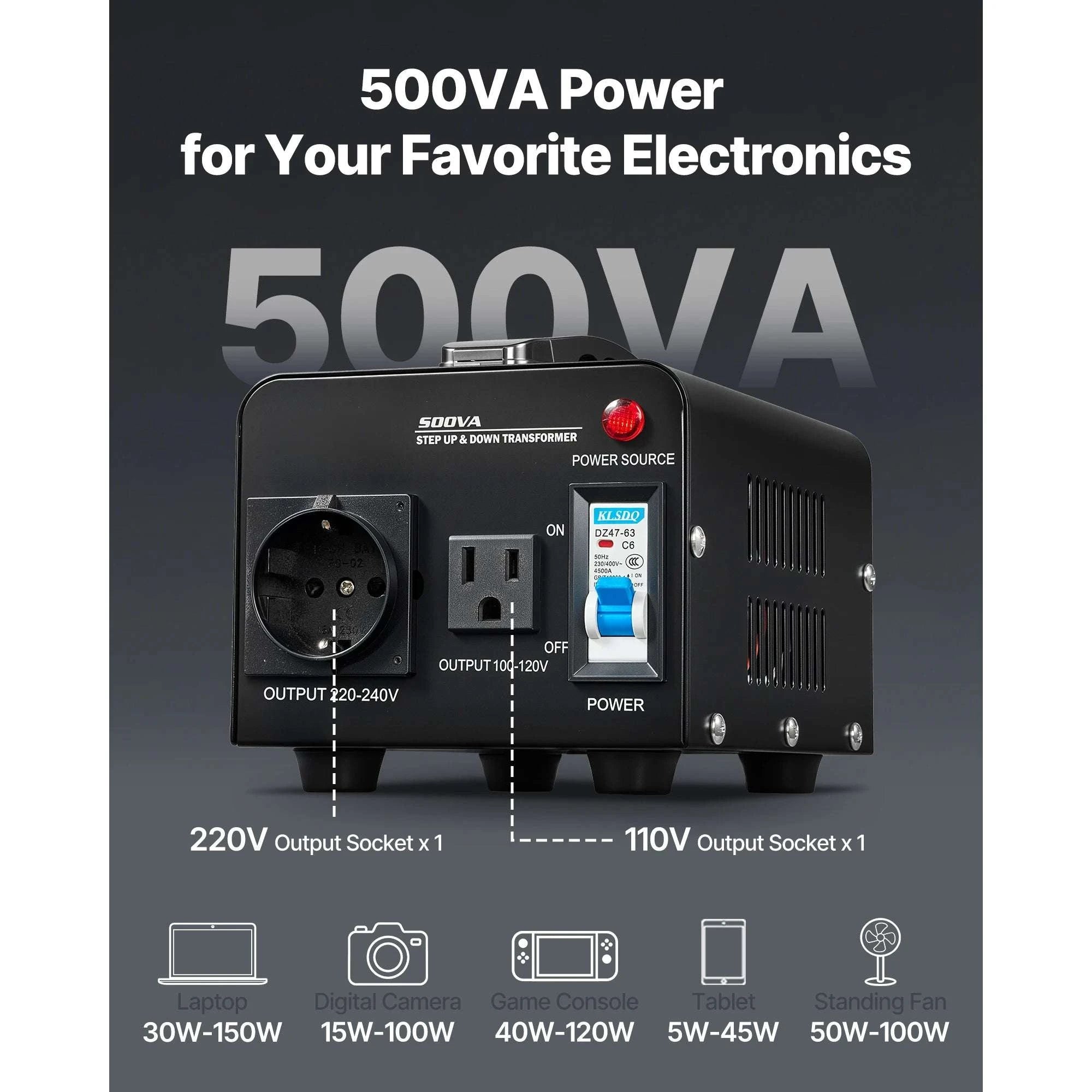Step Up & Down Voltage Converter Transformer 500–6000VA US/EU-3000VA Automatic / United States