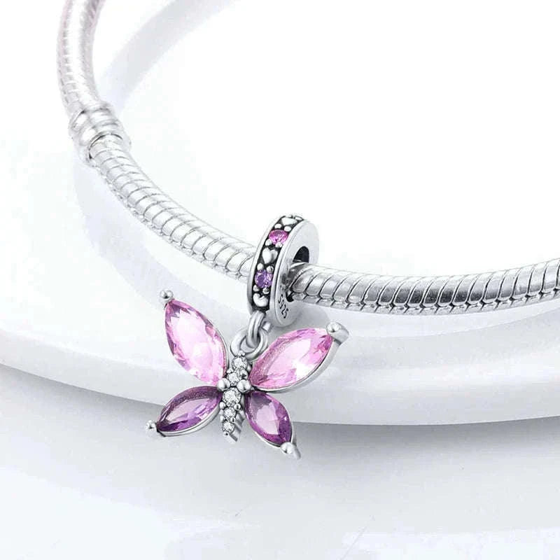 Sterling Silver Firefly, Bee, Butterfly & Hummingbird Charms-KTC191