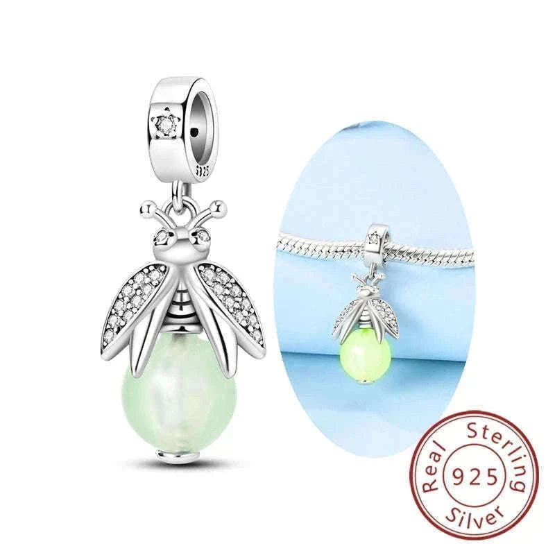 Sterling Silver Firefly, Bee, Butterfly & Hummingbird Charms-KTC191