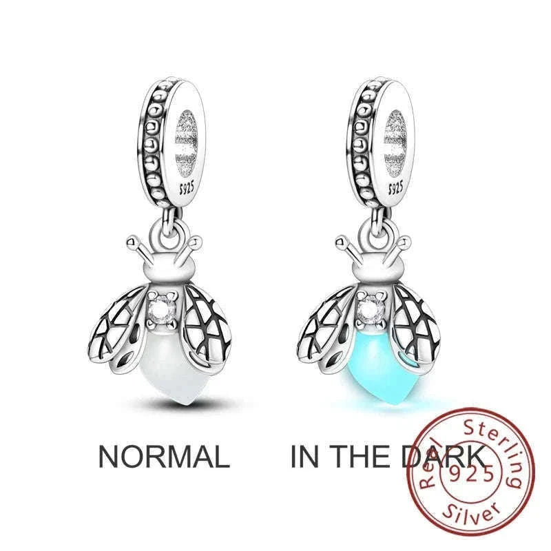 Sterling Silver Firefly, Bee, Butterfly & Hummingbird Charms-KTC191