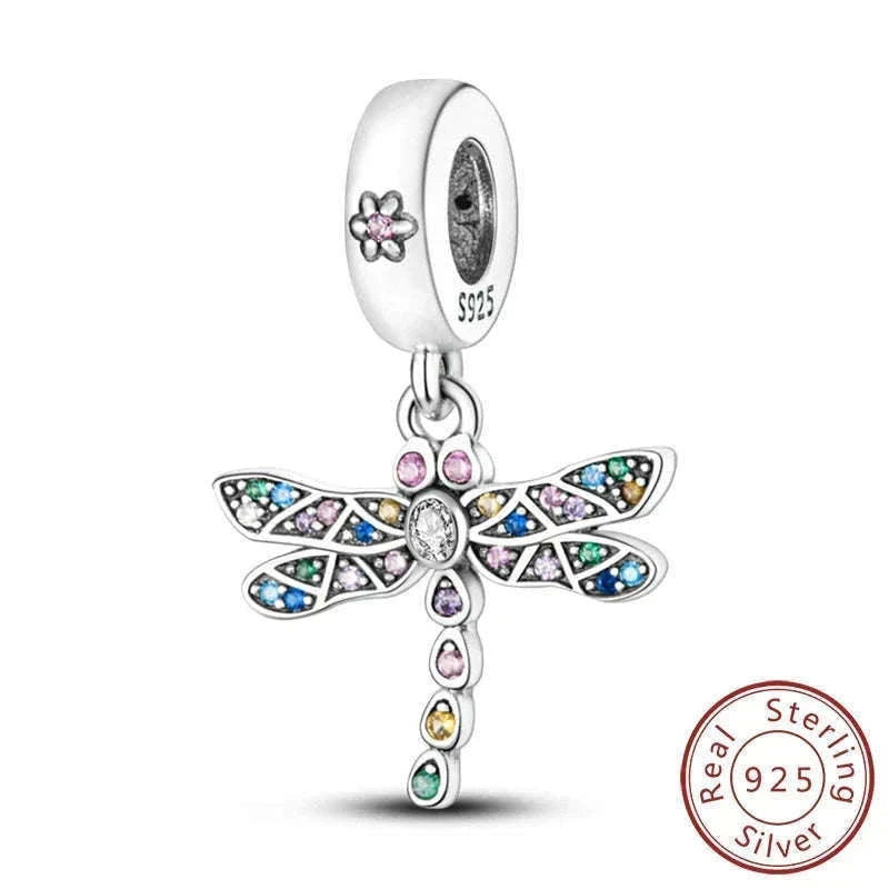 Sterling Silver Firefly, Bee, Butterfly & Hummingbird Charms-KTC191