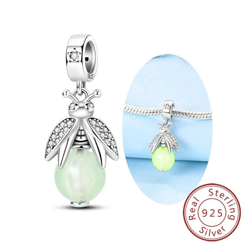 Sterling Silver Firefly Bee Butterfly Hummingbird Charms-KTC191