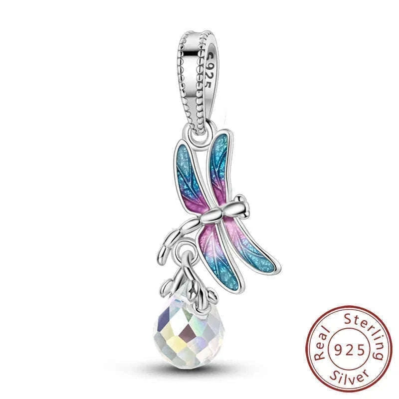 Sterling Silver Firefly, Bee, Butterfly & Hummingbird Charms-KTC191