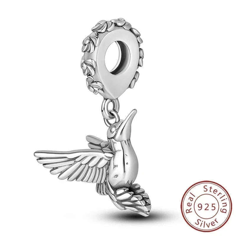 Sterling Silver Firefly, Bee, Butterfly & Hummingbird Charms-KTC191