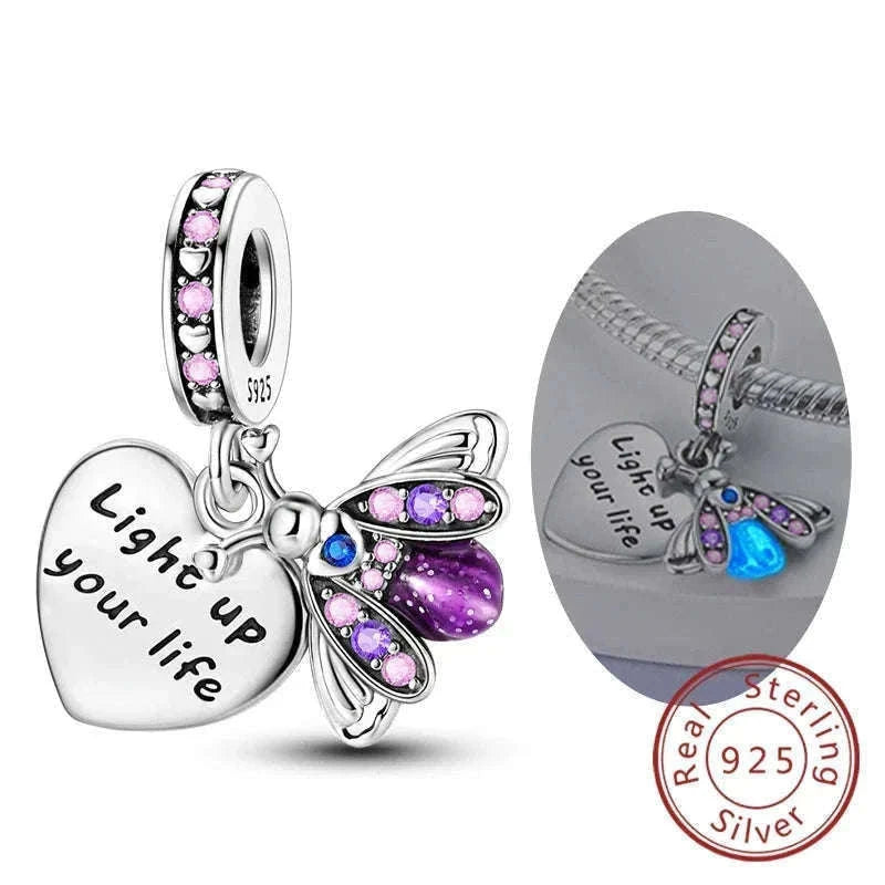 Sterling Silver Firefly, Bee, Butterfly & Hummingbird Charms-KTC191