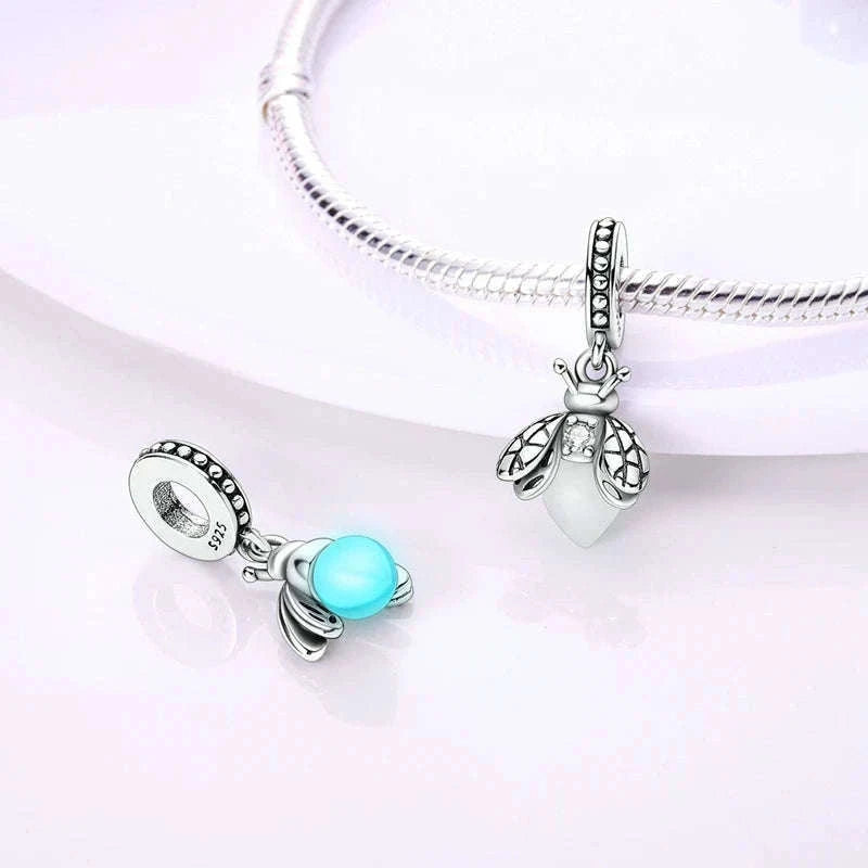 Sterling Silver Firefly, Bee, Butterfly & Hummingbird Charms-KTC191