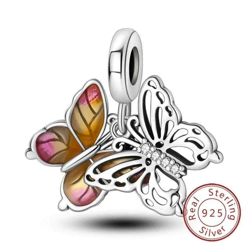 Sterling Silver Firefly, Bee, Butterfly & Hummingbird Charms-KTC191