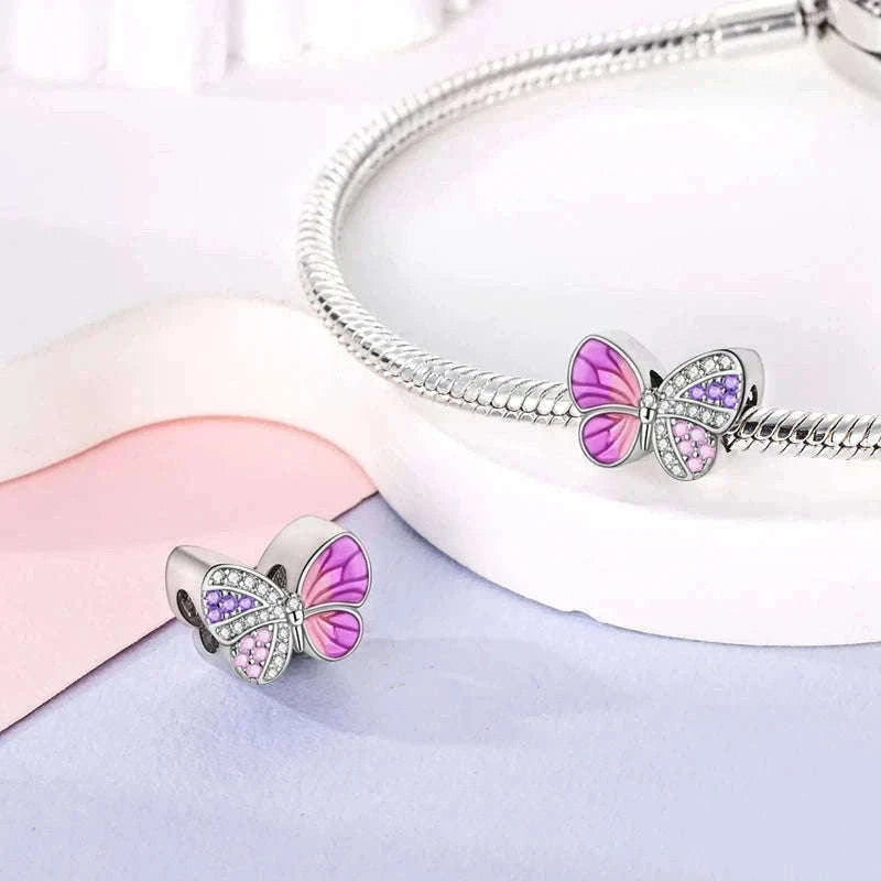 Sterling Silver Firefly, Bee, Butterfly & Hummingbird Charms-KTC191