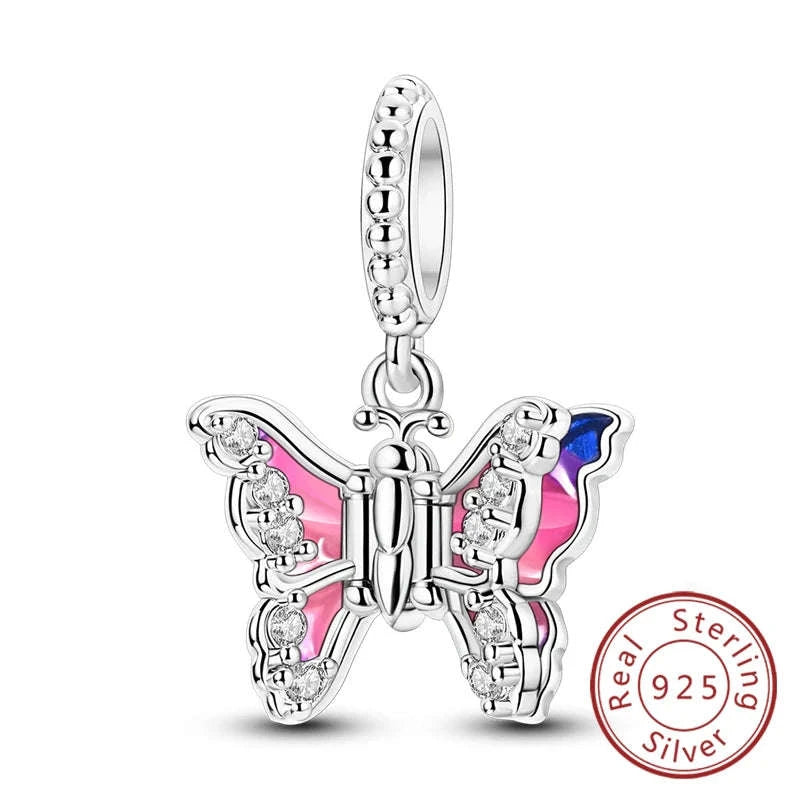 Sterling Silver Firefly Bee Butterfly Hummingbird Charms-KTC191