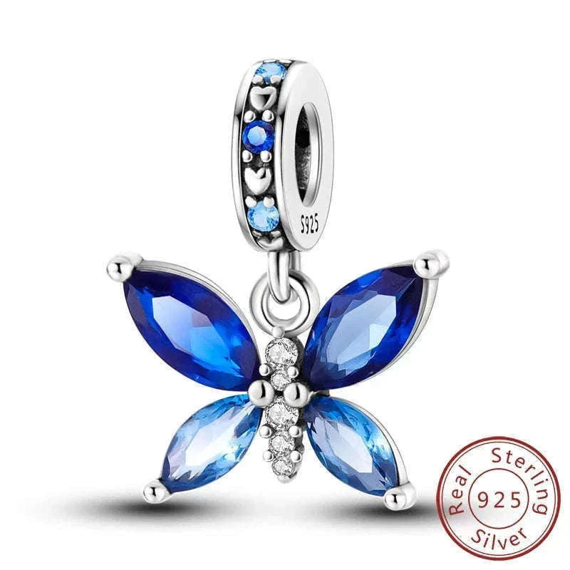 Sterling Silver Firefly, Bee, Butterfly & Hummingbird Charms-KTC191