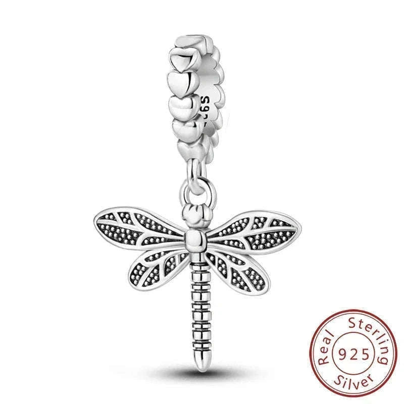 Sterling Silver Firefly, Bee, Butterfly & Hummingbird Charms-KTC191