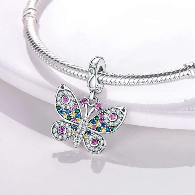 Sterling Silver Firefly Bee Butterfly Hummingbird Charms-KTC191