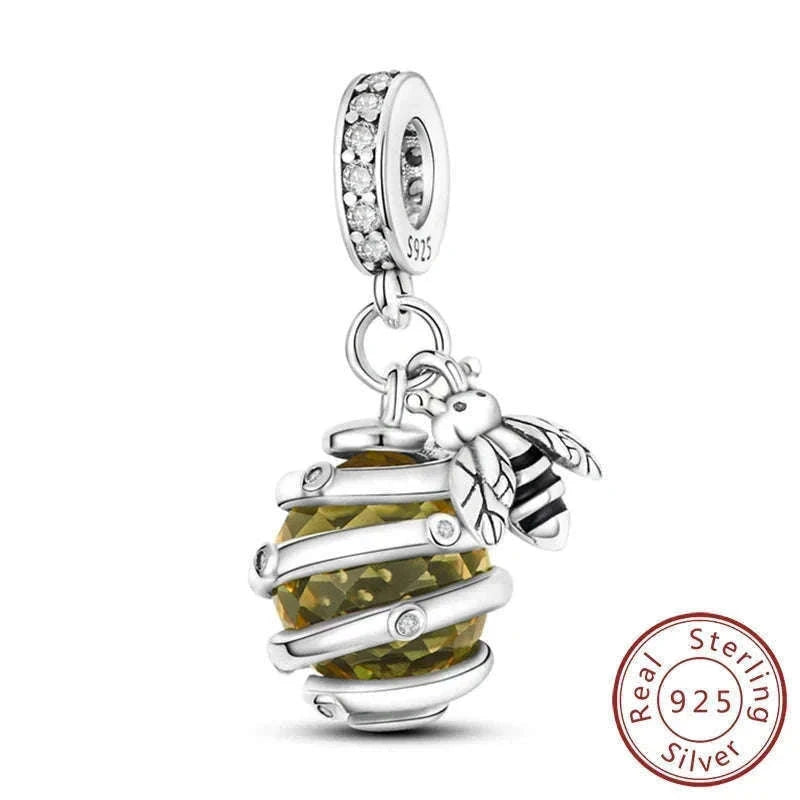 Sterling Silver Firefly, Bee, Butterfly & Hummingbird Charms-KTC191
