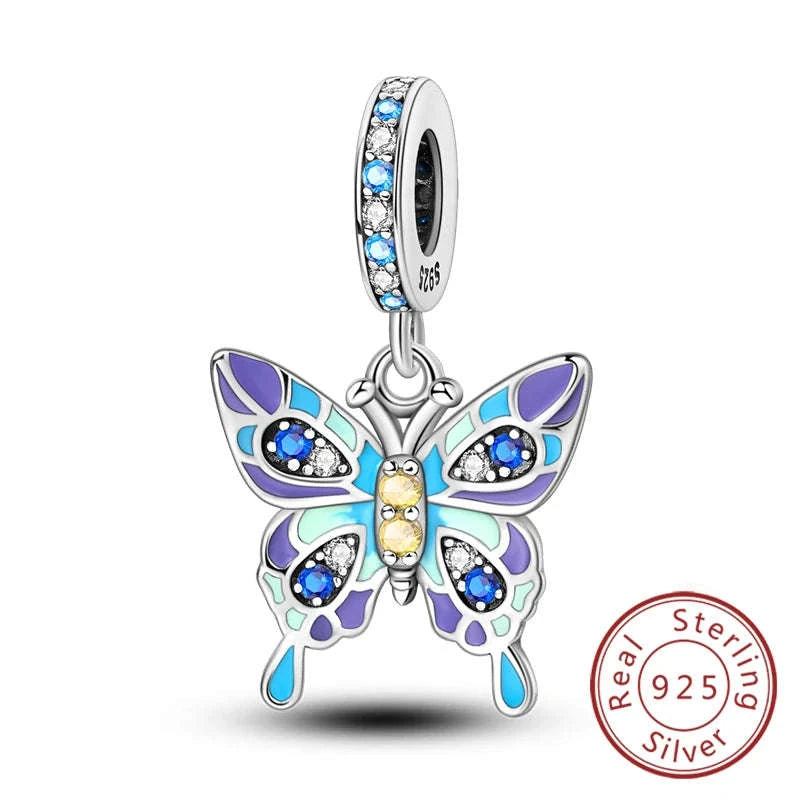 Sterling Silver Firefly Bee Butterfly Hummingbird Charms-KTC191