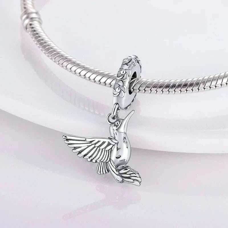 Sterling Silver Firefly, Bee, Butterfly & Hummingbird Charms-KTC191