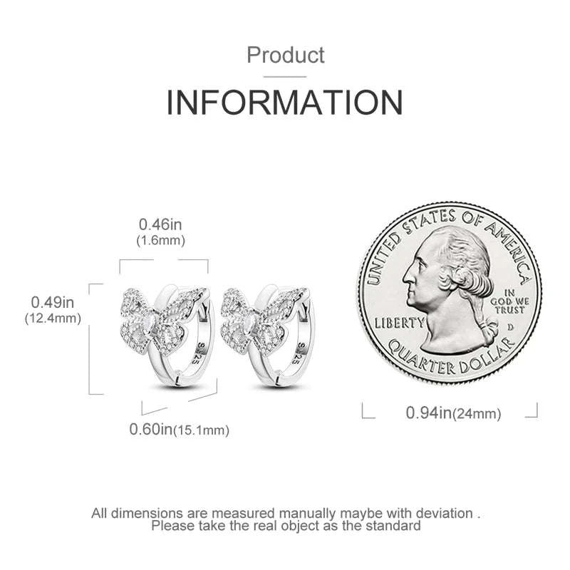 Sterling Silver Star Hoop Earrings with Colored Zirconium-KTE307 / CHINA