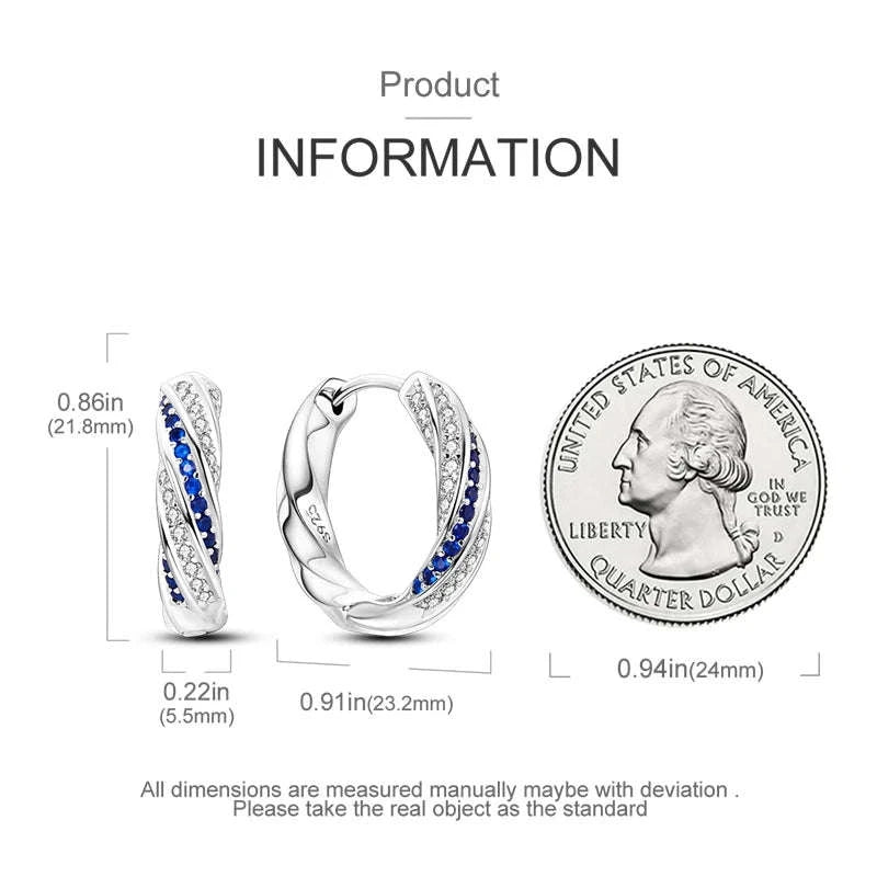 Sterling Silver Star Hoop Earrings with Colored Zirconium-KTE307 / CHINA